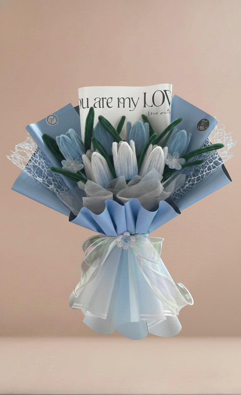 winter sky tulip bouquet winter sky tulip bouquet