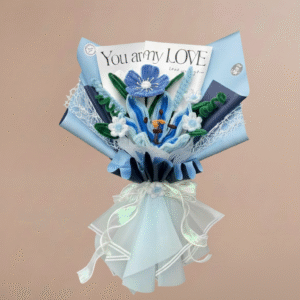 sapphire blue artisan lily bouquet